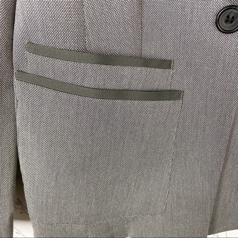 HALOGEN Gray Tweed Career Blazer Pockets 6 Office Business Work Wear - Picture 4 of 9